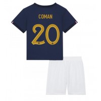 Dres Francuska Kingsley Coman #20 Domaci za djecu SP 2022 Kratak Rukav (+ kratke hlače)